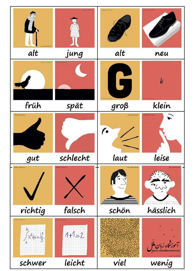 صفات متضاد در آلمانی