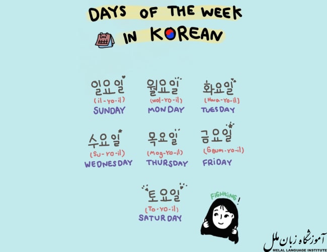 روزهای هفته به کره ای