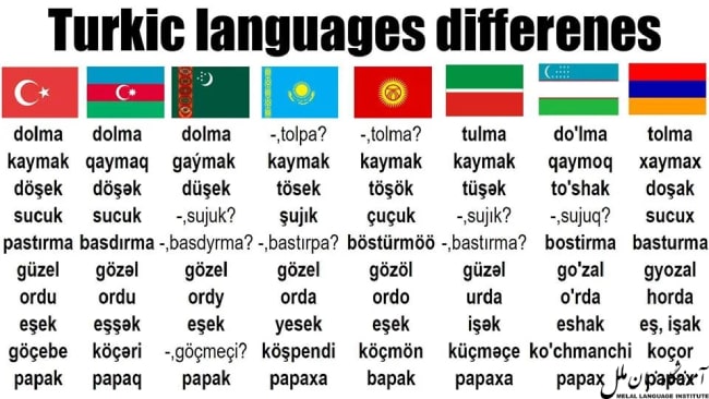 تفاوت زبان ترکی