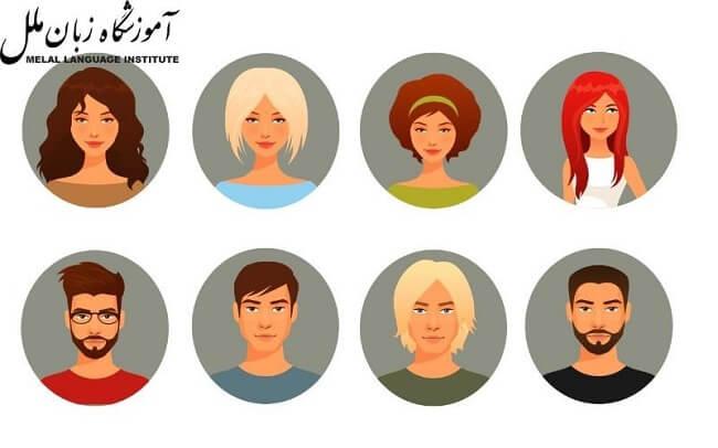 انواع مدل مو به انگلیسی