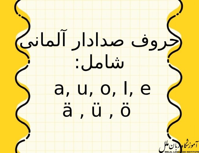 حروف صدادار آلمانی و حروف بی صدا همراه با نحوه تلفظ