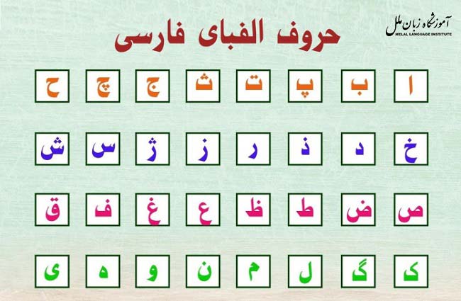 حروف الفبای فارسی به ترتیب
